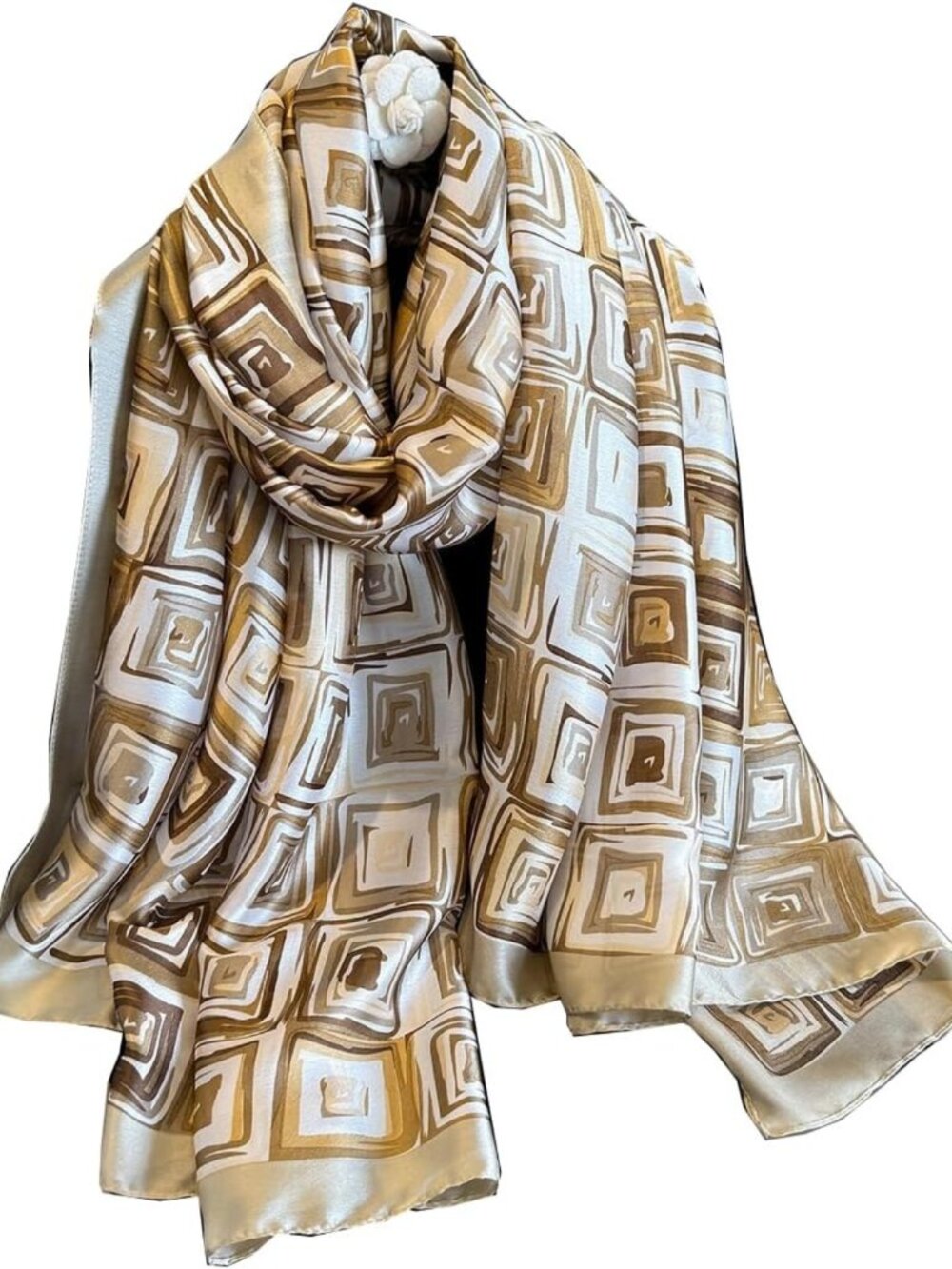 Oversized Luxury Silk Scarf - Long Satin Lightweight Fashion Shawl Wrap for